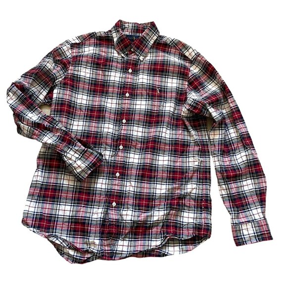Ralph Lauren Classic Fit Button-Down Oxford Shirt Mens SZ Large Multicolor Plaid - Picture 1 of 8